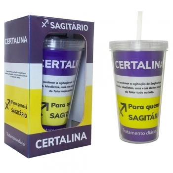 Copo Plástico Parede Dupla Sagitário 470 ML Luva Com 1