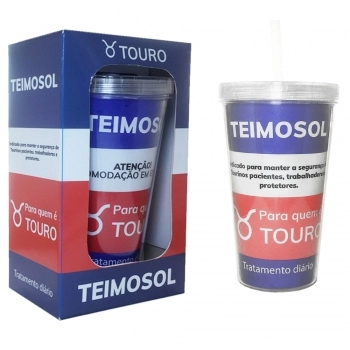 Copo Plástico Parede Dupla Touro 470 ML Luva Com 1