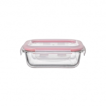 Pote Hermético Borossilicato Retangular 370 ML Com Tampa