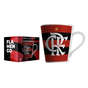 CANECA PORCELANA 290 ML FLAMENGO LUVA COM 1