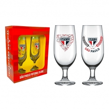 TACA CERVEJA FLORIPA 300 ML SAO PAULO LUVA COM 2