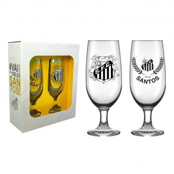 TACA CERVEJA FLORIPA 300 ML SANTOS LUVA COM 2