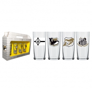 COPO CYLINDER 300 ML SANTOS LUVA COM 4