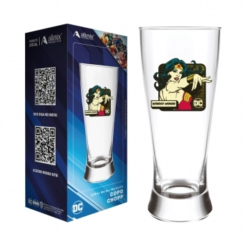 COPO LAGER DC TRADICIONAL FF 300 ML MULHER MARAVILHA LUVA COM 1