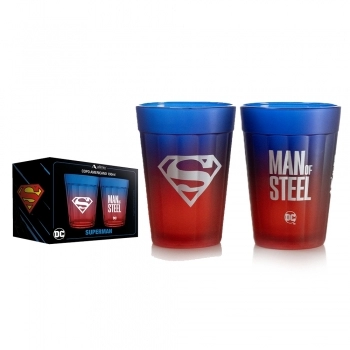Copo Americano Prime DC Super Homem 190 ML Luva Com 2 Unid