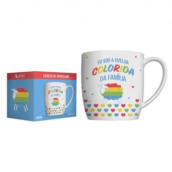 Caneca Urban Cores Ovelha Colorida 360 ML