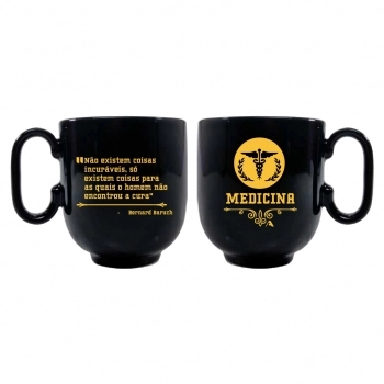 Caneca Forma Preta Medicina 350 ML