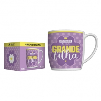 Caneca Porcelana Grande Filha Na Luva