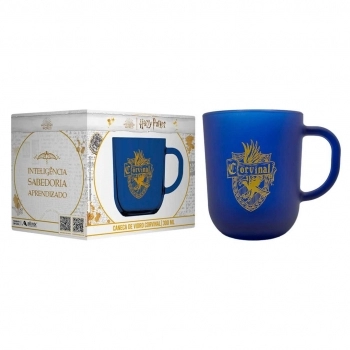 Caneca De Vidro Prime Harry Potter Casas 300 ML - Luva Com 1 Unid - Corvinal