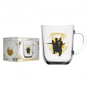 Caneca De Vidro Harry Potter Elementos 300 ML - Luva Com 1 Unid - Varinhas