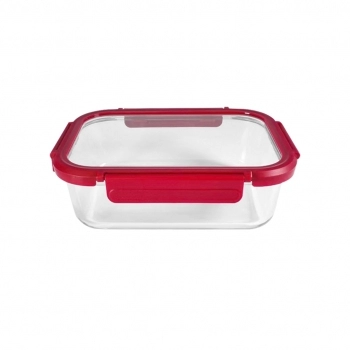 Pote Hermético Borossilicato Retangular 630 ML Com Tampa De Vidro