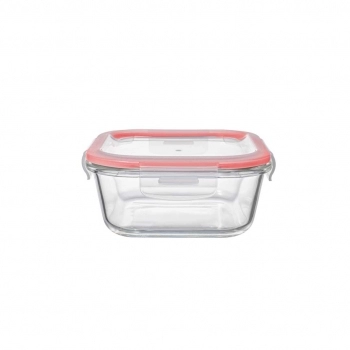 Pote Hermético Borossilicato Quadrado 320 ML Com Tampa