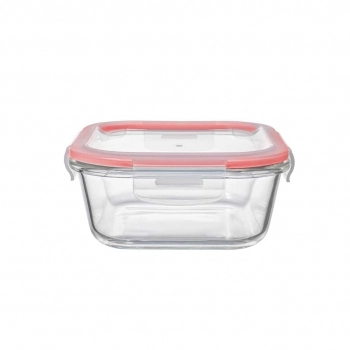 Pote Hermético Borossilicato Quadrado 520 ML Com Tampa