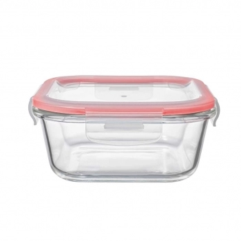 Pote Hermético Borossilicato Quadrado 800 ML Com Tampa