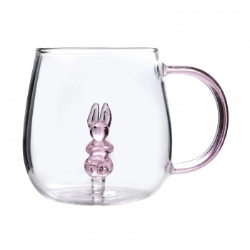 Caneca Borossilicato 350ML Coelho 3D - Luva com 1