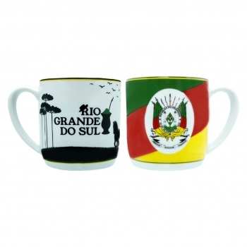 Caneca Porcelana Urban 360 ml Rio Grande do Sul- Luva com 1