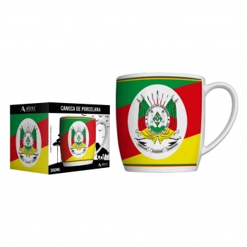 Caneca Porcelana Urban 360 ml Rio Grande do Sul- Luva com 1