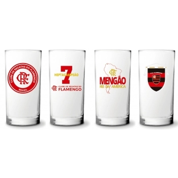 COPO CYLINDER 300 ML FLAMENGO LUVA COM 4