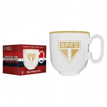 Caneca Porcenlana Forma Branca 350ML Times São Paulo