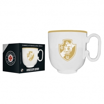 Caneca de Porcelana Forma Branca de 350ml Vasco Luva com 01