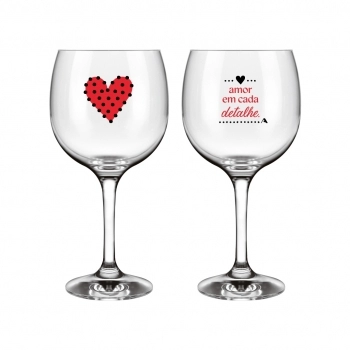 TACA ROYAL GRAN VINHO 615 ML DECORADA AMOR