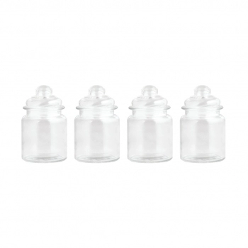 Pote De Vidro 250ml Bojudo Com Tampa Hermética - 04 Unidades