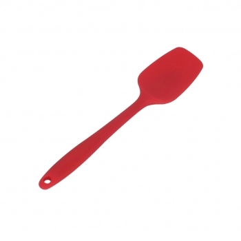 Utensílio Colher Reta Silicone Vermelho 27cm