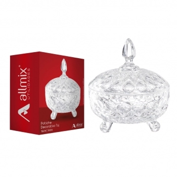 Potiche Decorativo De Vidro Taj 16cm - Luva com 01