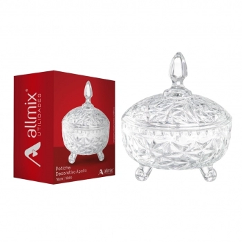 Potiche Decorativo De Vidro Apollo 16cm - Luva Com 01