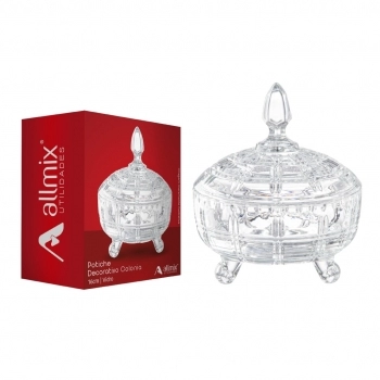 Potiche Decorativo De Vidro Colônia 16cm - Luva Com 01