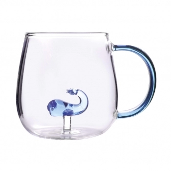 Caneca Borossilicato 3D 350ml Na Luva - Baleia