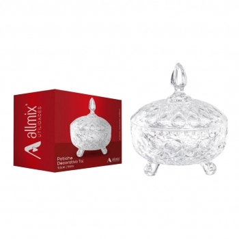 Potiche Decorativo de Vidro Taj 9,5 CM Luva Com 1