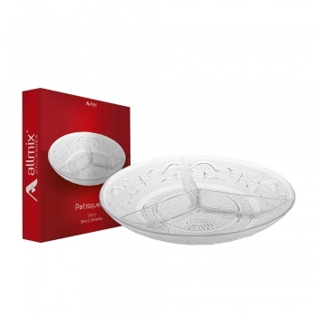 PETISQUEIRA DE VIDRO ANGEL 3 DIVISORIAS 25 CM LUVA COM 1