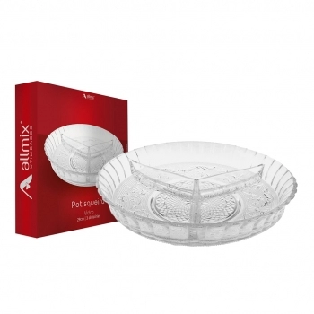 PETISQUEIRA DE VIDRO ANGEL 3 DIVISORIAS 29 CM LUVA COM 1