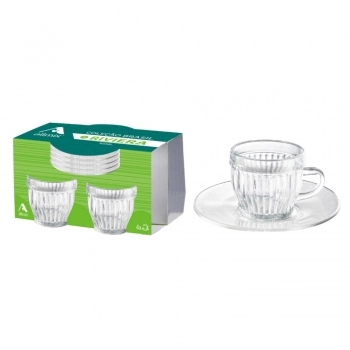 Xícara de Café de Vidro com Pires Riviera 85 ML