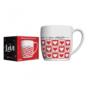 Caneca Porcelana Urban 360ml Love Luva com 1 - Um Bom Cafezinho