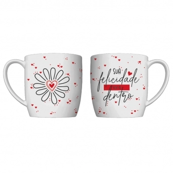 Caneca Porcelana Urban 360 ML Love Luva com 1 - Sua Felicidade