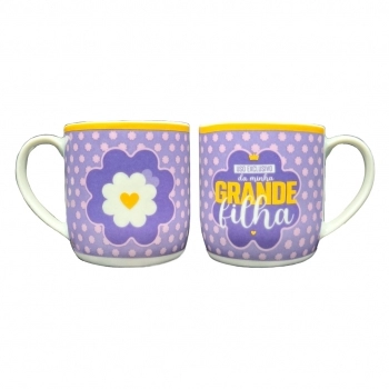 Caneca Porcelana Grande Filha Na Luva