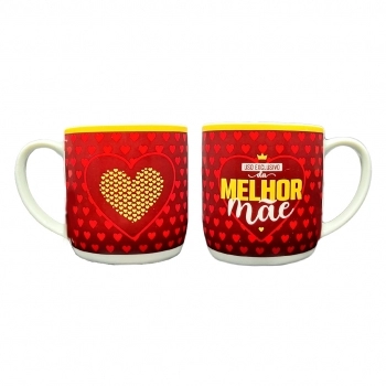 Caneca Porcelana Melhor Mãe Na Luva