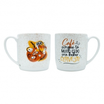 Caneca Porcelana Café Gin 360 ML Na Luva