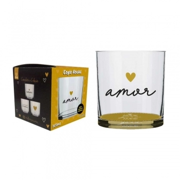 Copo Bar Rocks Love Gold Amor 305 ML