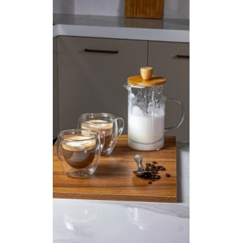 Caneca Borosilicato Parede Dupla Com Alça 250 ML Luva com 2 unid.