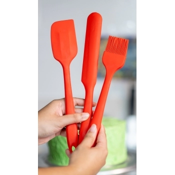 Utensilio Pincel Silicone Vermelho 26,5cm