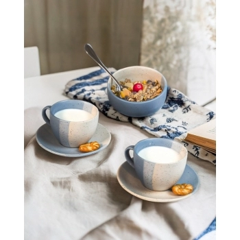 TIGELA CERAMICA TERNURA 450 ML - AZUL