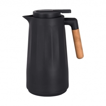 Garrafa Termica Tina 1000ml Com Cabo De Madeira - Preta