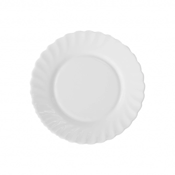 PRATO SOBREMESA DE VIDRO BRANCO BILY 19 CM