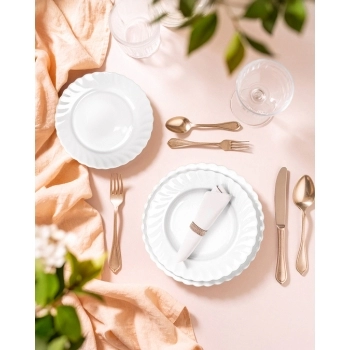 PRATO SOBREMESA DE VIDRO BRANCO BILY 19 CM