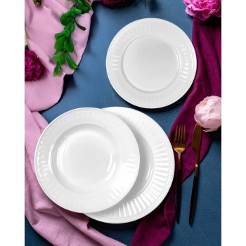 PRATO SOBREMESA DE VIDRO BRANCO BIANCO 17,5 CM