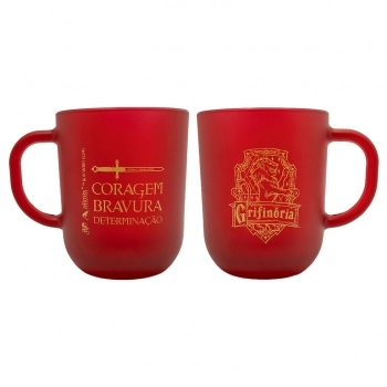 Caneca De Vidro Prime Harry Potter Casas 300 ML - Luva Com 1 Unid - Grifinória