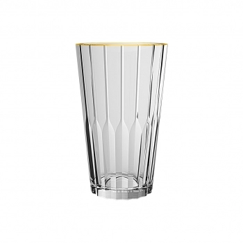 Copo de Vidro Long Drink Zaira Filete Dourado 470ml